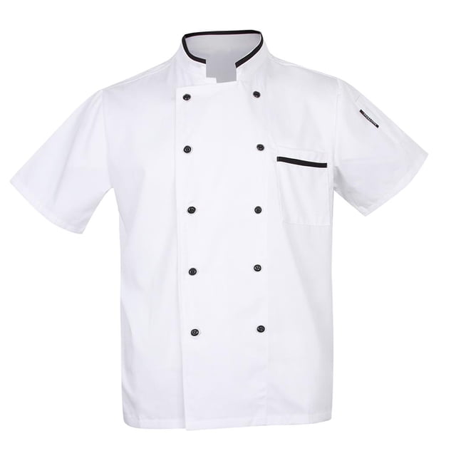 Chaqueta unisex de hotel/chef, uniforme de manga corta, color blanco y chef. Blanca m