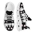 thumbnail image 1 of Zapatillas de plataforma con dibujos de dientes, cómodas y transpirables, de punto, para verano, color negro, 1 of 6