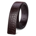 thumbnail image 6 of Catelles Genuine Leather Crocodile Pattern Men's Brown Belt , No Buckle, Compatible with Various Belt Heads, Wear-resistant, Gift Box Packaging&For waist 50in Width 1.5in(3.8cm), 6 of 8