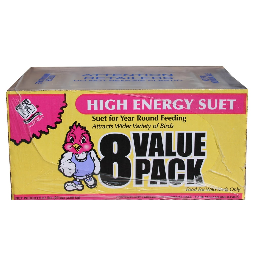 C&S Products High Energy Suet Value Pack, For Year Round Feeding, 8
