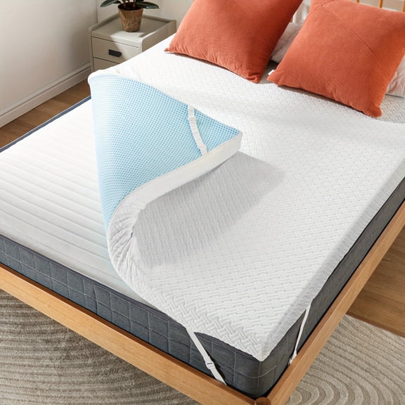 3 Inch Cooling Gel Memory Foam Mattress Topper, Soft & Ergonomic, for Quality Sleep & Comfort