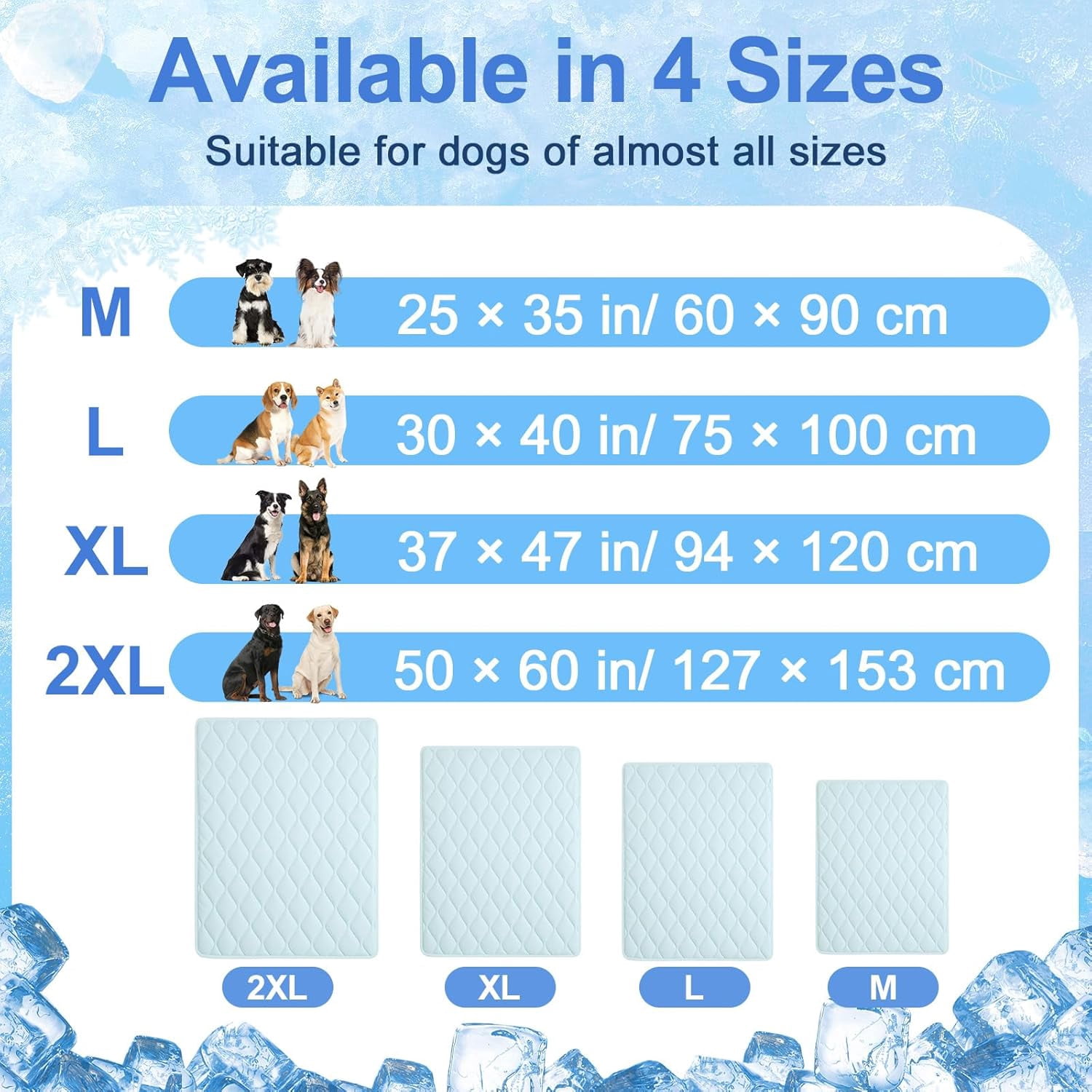 Tivray Cooling Dog Blanket, Q-MAX>0.4 Cooling Blanket for Dogs, Washable Lightweight Quilt for Pets, Summer Cool Throw for Hot Sleepers, 50"×60", 2XL, Blue