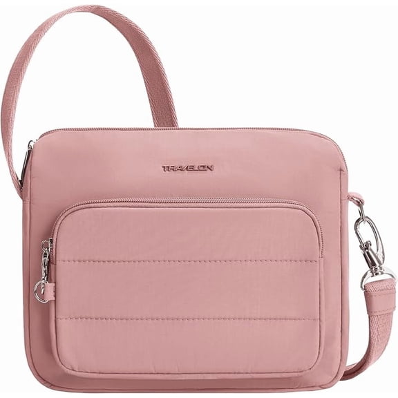 Travelon Anti-Theft Roam East/West Crossbody, Desert Pink