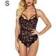 thumbnail image 1 of Body de encaje para mujer Ropa de dormir con correa sexy para mujer Lencería con cuello en V, S, Negro Eigraketly XX000063-02, 1 of 7