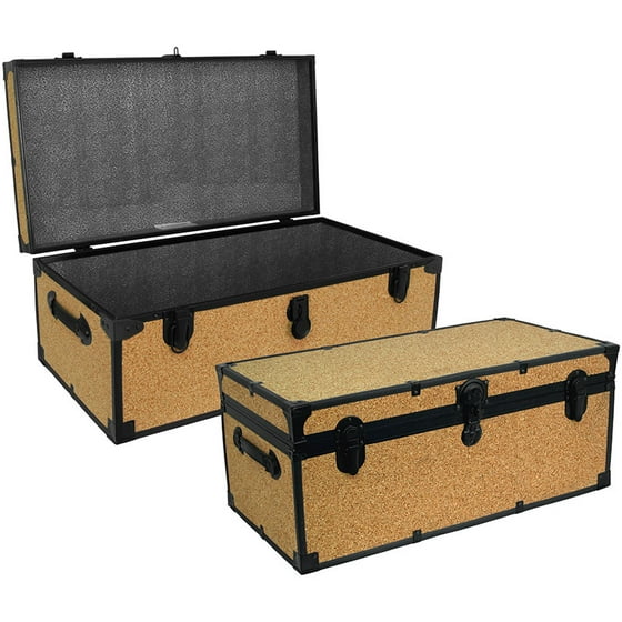 Seward Trunk 30Inch Stackable Footlocker Trunk, Cork