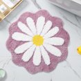 thumbnail image 4 of Bonita alfombrilla de baño, alfombra de flores, alfombrilla antideslizante que absorbe el agua, alfombrilla suave lavable a máquina para dormitorio, cocina, baño, inodoro, 25,6 x 25,6 pulgadas, 4 of 5