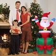 thumbnail image 3 of Decor 6 Feet Christmas Inflatable Santa Claus Carry Gift  Lighted Inflatable Christmas Decoration Xmas Holiday Blow Up Party Display with Fan Blower Ground Stake Ropes Water, 3 of 7