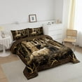YST Rustic Deer Comforter Set for Cabin Lodge Vintage Elk Moose Antlers