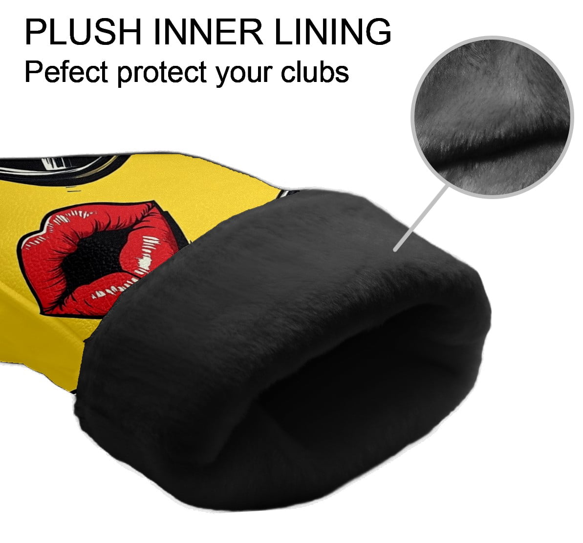 Golf Club Covers PU Leather Waterproof Head Covers for Fairway Woods Hybrids Funny Patterns