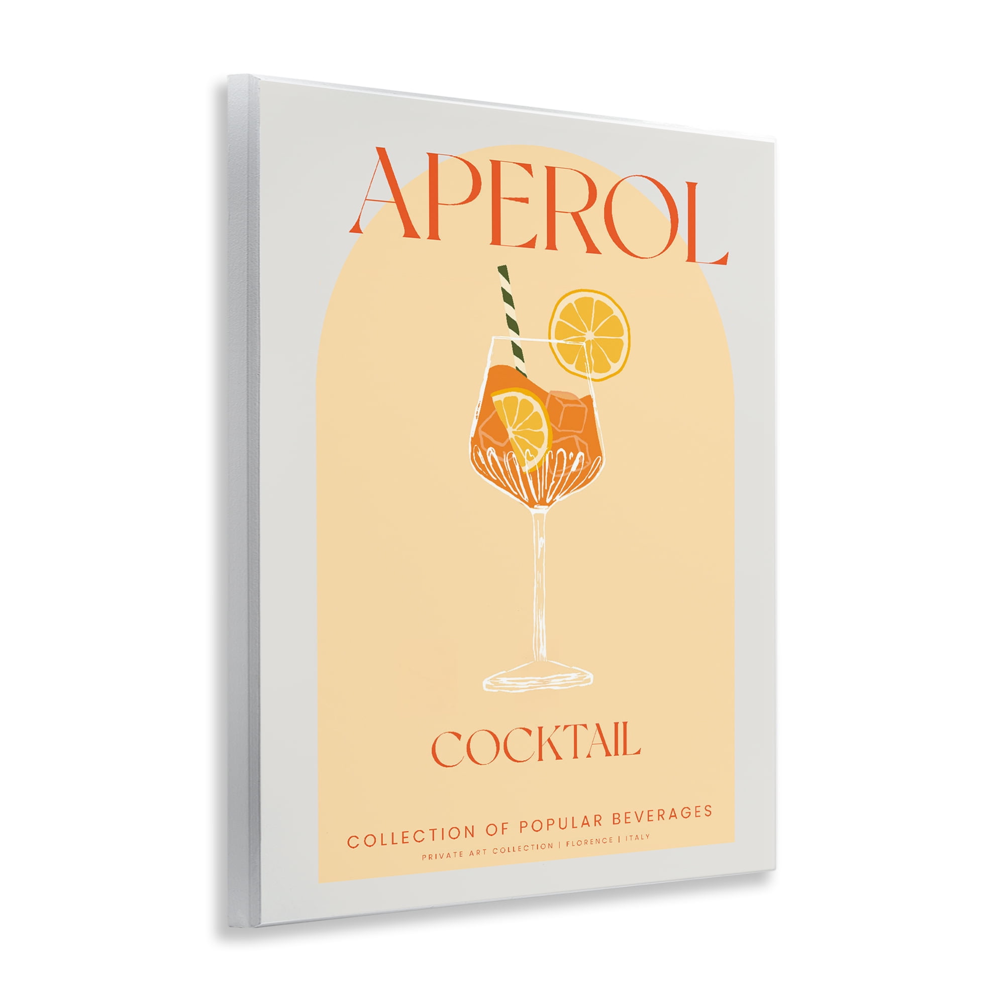 Stylish Retro Aperol Cocktail Wall Plaque Art, design by Lil' Rue