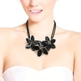thumbnail image 4 of Pearl Center Triple Black Agate Flower .925 Silver Necklace, 4 of 4