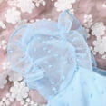thumbnail image 4 of Odeerbi Infant Dress Baby Infant Girls Tulle Dress Baby Clothes Summer Cute Embroidery Bowknot Jumpsuit Mesh Princess Puff Sleeve Dress Blue, 4 of 8