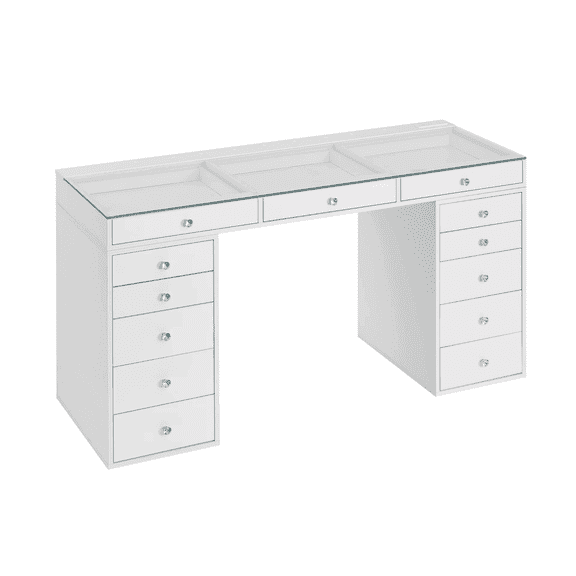 Impressions Vanity SlayStation Radiant Pro 2.0 Vanity Table with LED Light and 13 Drawers