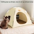 thumbnail image 4 of Pop-Up Pet Tent, Indoor/Outdoor Portable Hideaway for Cats & Small Dogs, Washable Mesh Window, Coffee, L, 4 of 7