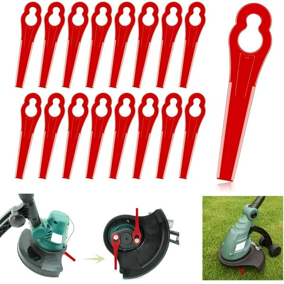120 Pcs Replacement Plastic Blades, Plastic Lawn Mower Trimmer Blades for Garden and Lawn Edgers (Red)