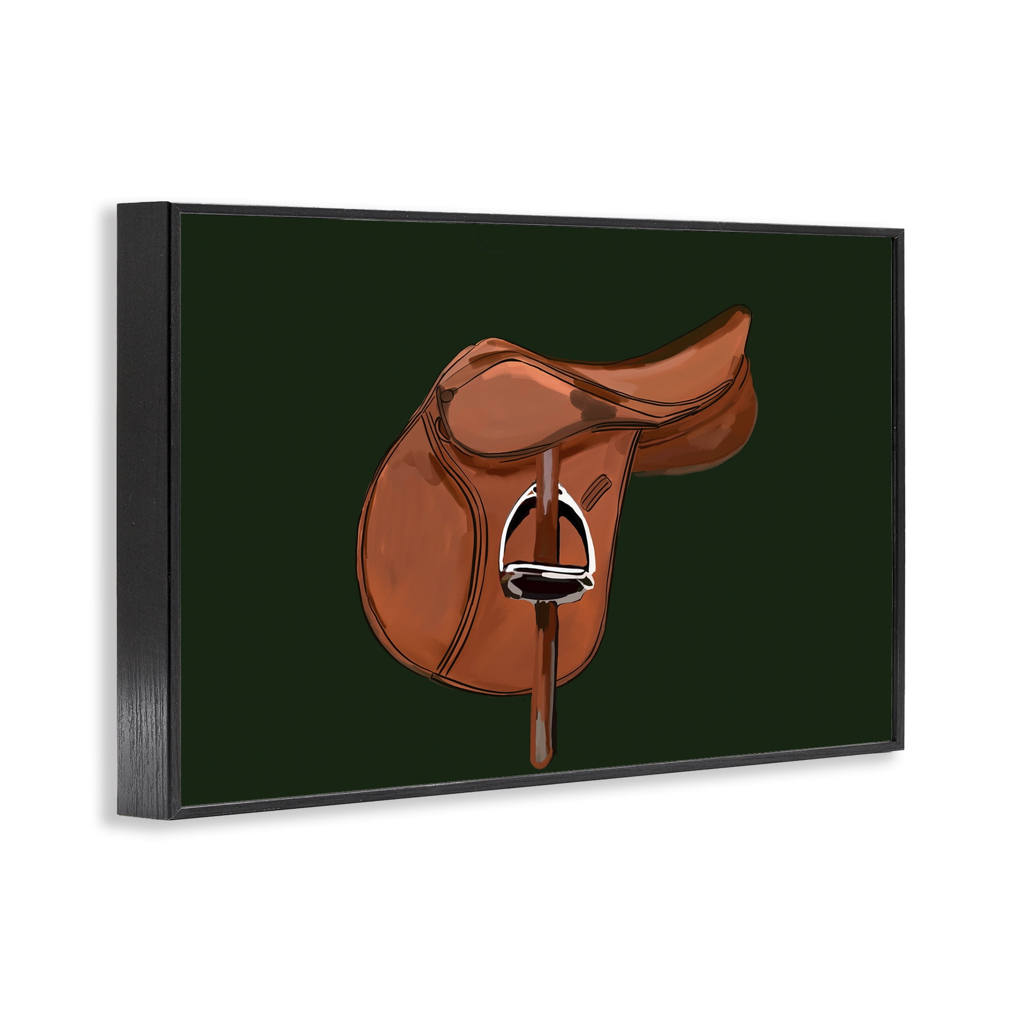 Stupell Industries Brown Horse Saddle Abstract Painting Black Framed Art Print Wall Art, 30 x 20