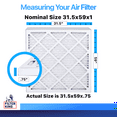 thumbnail image 2 of Filter King 31.5x59x1 Air Filter | 4-PACK | MERV 8 HVAC Pleated A/C Furnace Filters | MADE IN USA | Actual Size: 31.5 x 59 x .75", 2 of 5