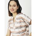thumbnail image 5 of Moomaya Printed V-Neck Long Tops For Women, Short Sleeve Regular Fit Shirt, 5 of 8