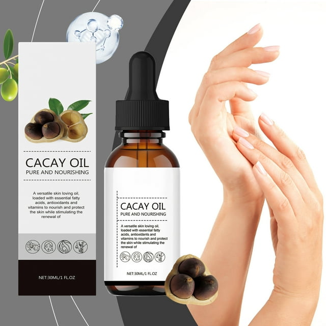 Aceite esencial de CACAY, aceite portador natural para cabello, rostro y uñas. Ideal para aromaterapia, masajes y dilución. Vegano. 30 ml. Cuidado de la piel.