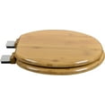 thumbnail image 3 of 5Q1R1-20BN Natural Wood Toilet Seat with Decorative Finish includes Vari-Adjust Lok-Down R'N'C Hinge, Round, Rattan with Brushed Nickel, 3 of 13
