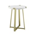 thumbnail image 1 of Pemberly Row Table d'Appoint en Métal Moderne - Faux Marbre Blanc et Or, 1 of 4