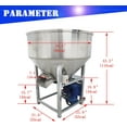 thumbnail image 3 of PreAsion Stainless Steel Feed Mixer Granular Plastic Grain Mixer Dry-wet Powder Mixer 200kg/440Lbs 110V, 3 of 14