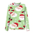 thumbnail image 3 of Babysbule Christmas Sweatshirts for Women Fashion Women's Christmas Printed Casual Loose Round Neck Long Sleeve T-shirt Tops Blouse, 3 of 4