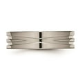 thumbnail image 4 of Grey Titanium Ring Band Wedding Grooved 6mm Polished, 4 of 7