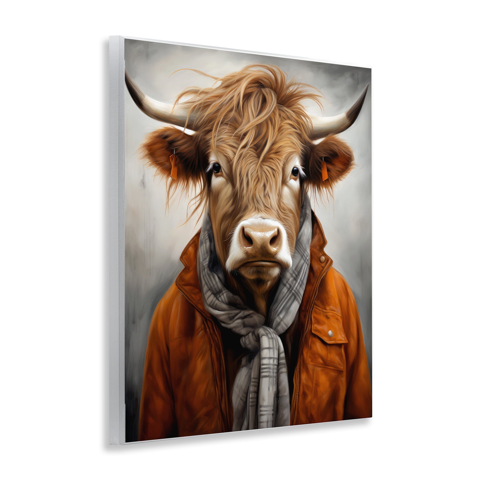 Stupell Industries Buster Bull Horn Portrait Wall Plaque Art, design by Ray Powers