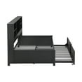 thumbnail image 7 of Bellemave Twin Size Daybed with Trundle and Storage Headboard, Metal Captains Beds Frame with USB Charging Port, Twin Trundle Platform Bed with Bookcase, No Box Spring Needed （Black）, 7 of 7