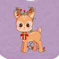 thumbnail image 4 of Inktastic Cute Christmas Reindeer with Christmas Lights Boys or Girls Baby Bib, 4 of 4