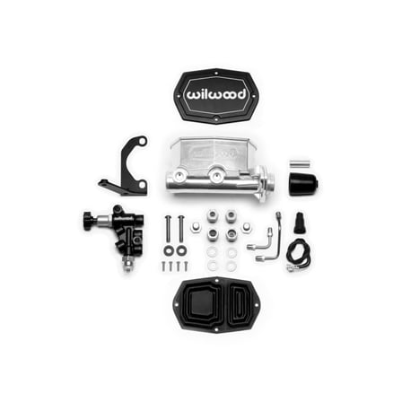 Wilwood 1 in Bore Compact Tandem Master Cylinder Kit with Bracket and Valve, Ball Burnished
