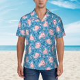 thumbnail image 2 of Fotbe happy baby axolotls Camisa Hawaiana para Hombre Unisex – Camisa Casual de Verano con Botones de Manga Corta de Algodón y Lino,Medium, 2 of 7