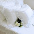 thumbnail image 3 of DEKAXID 1 pieza Princesa Blanco Puro Doble Capa Encaje Volante Algodón Boda Puro Algodón Ropa de Cama Funda de Almohada Funda de Almohada Decoración de Otoño, 3 of 4