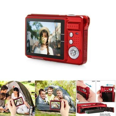 Digital Camera,2.7 Inch HD Camera for Backpacking Rechargeable Mini Camera Students Cameras Pocket Cameras Digital with Zoom Compact Cameras for Photography,Red