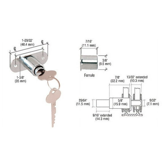 CRL 981 Chrome Track Plunger Lock
