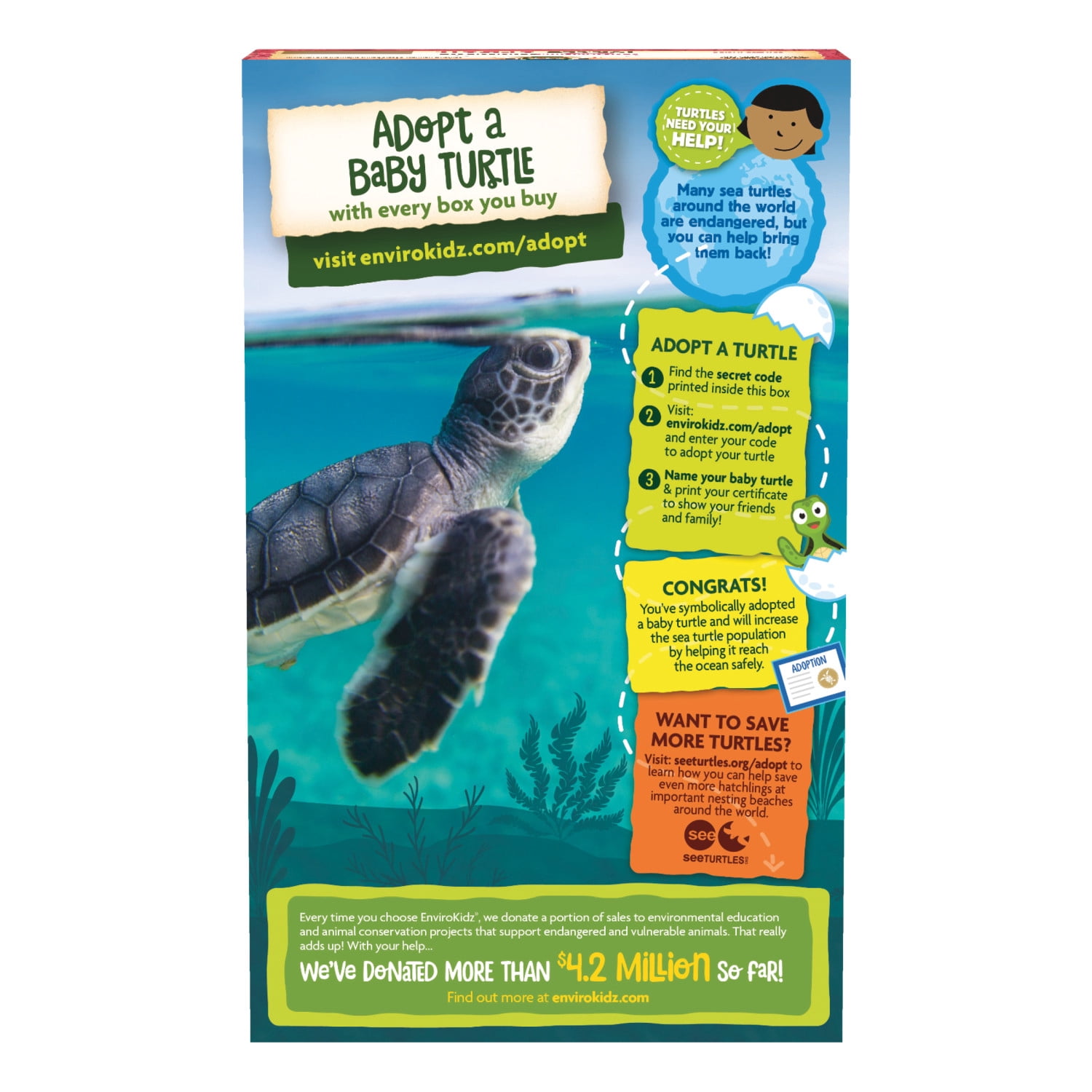 EnviroKidz Organic Turtle Splash Breakfast Cereal, 10oz Box (pack of 12)