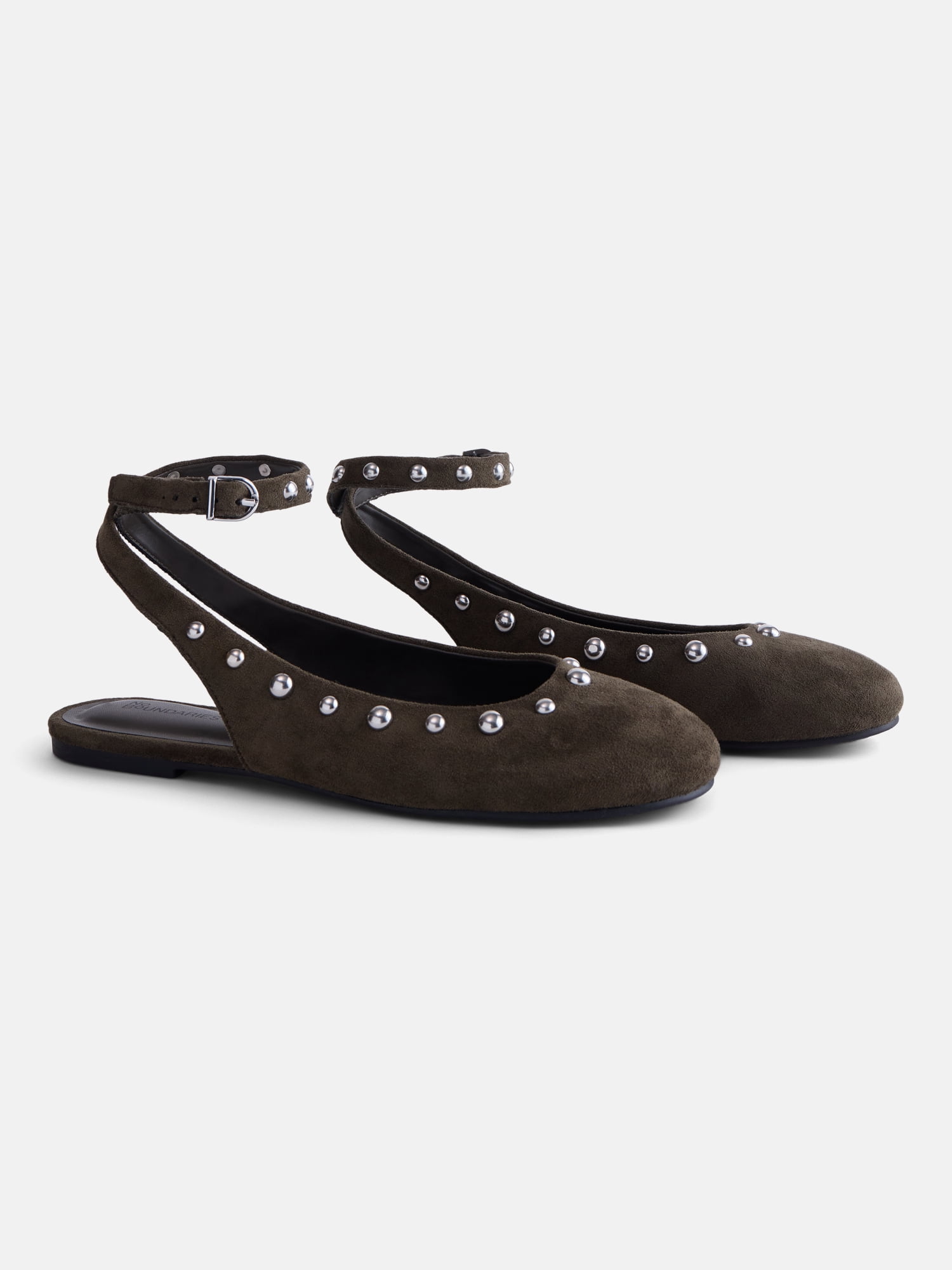 No Boundaries Women’s Faux Suede Ankle Ballet Flats