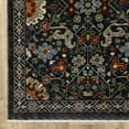 thumbnail image 2 of 8' X 11' Blue Red Ivory And Gold Oriental Power Loom Stain Resistant Area Rug With Fringe, 2 of 5