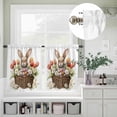 thumbnail image 5 of Kitchen Window Curtains Valance and Tier Set, Spring Easter Cute Bunny Rod Pocket Tier Curtain Valance Set, Flower Egg in Basket Light Filtering Cafe Curtains for Bedroom Living Room, 5 of 9