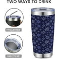 thumbnail image 5 of 20 oz Insulated Tumbler, Merry Christmas Tumbler with Lid and Straw, Holiday Spirit Snowflake Coffee Mug Cup, Christmas Gift for Dad Mom Family Friends, 5 of 6