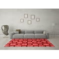 thumbnail image 3 of Ahgly Company Indoor Round Abstract Red Modern Area Rugs, 4' Round, 3 of 4