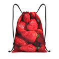 thumbnail image 1 of Xecao Strawberry Red Pattern Sports Drawstring Backpack - String Swim Gym Bag with Wet Proof Pocket for Women&Men-Small, 1 of 6