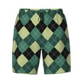 thumbnail image 5 of Rocae Green Squares for Men's Swim Trunks Quick Dry With Two Side Pockets and One Lined Patch PocketMedium, 5 of 9