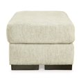 thumbnail image 4 of Benjara Naite 44 Inch Ottoman, Plush Top Cushion, Wood, Beige Polyester Chenille, 4 of 5