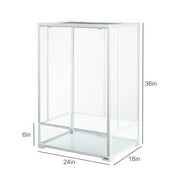 REPTI ZOO Reptile Tempered Glass Terrarium, Tall Medium 24Lx18Dx36H; Easy Assembly