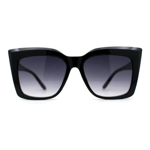 SA106 Womens Mod Oversized Square Cat Eye Sunglasses Black Smoke