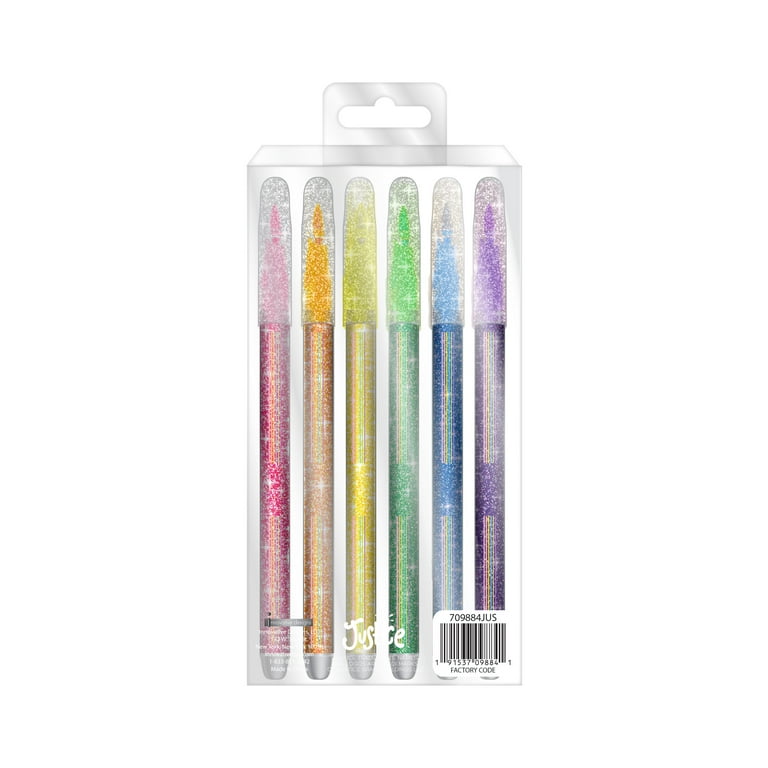 Justice Colorful Sparkling Glitter Markers, Count