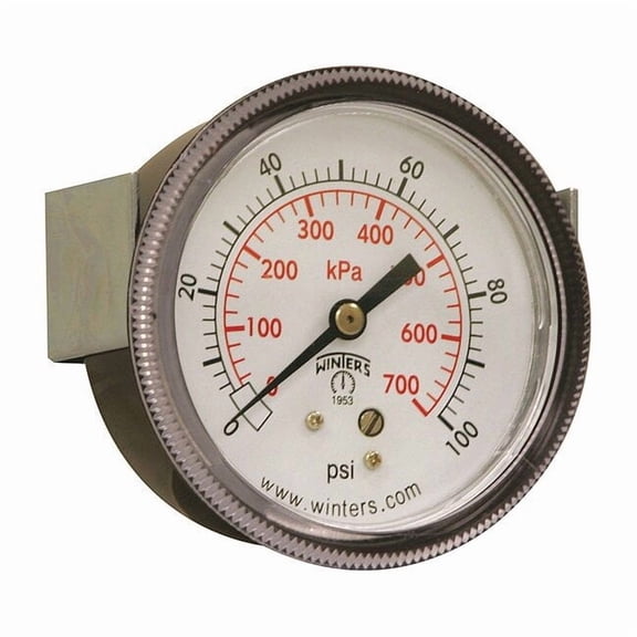 Winters Pressure Gauge,2-1/2" Dial Size,Black P9U901439UC