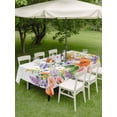thumbnail image 4 of Outdoor Tablecloths with Umbrella Hole & Zipper, Pink Orange Flowers Rectangle Tablecloth 52x70 Inch, Spring Floral Farmhouse Botanical Waterproof Table Cloth, Patio/Pool/Picnic Table Covers, 4 of 8